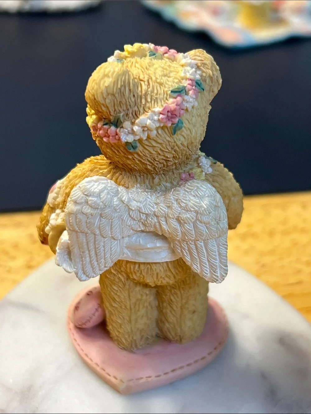 “love” Enesco Tan Bear Figurine with Pink Heart 🩷 Base